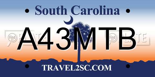 A43MTB South Carolina License Plate