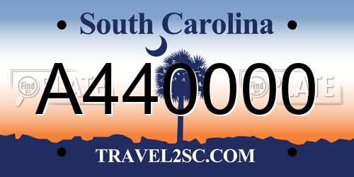 A440000 South Carolina License Plate