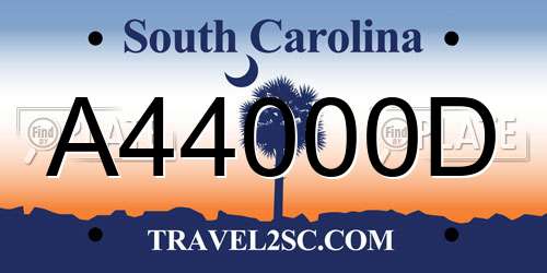 A44000D South Carolina License Plate