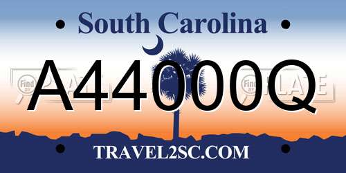 A44000Q South Carolina License Plate