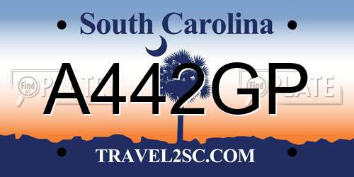 A442GP South Carolina License Plate