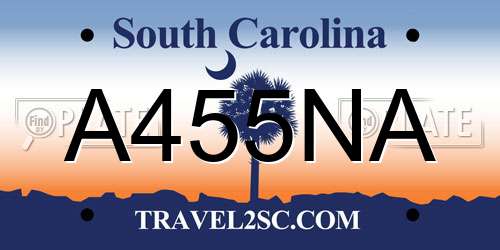 A455NA South Carolina License Plate