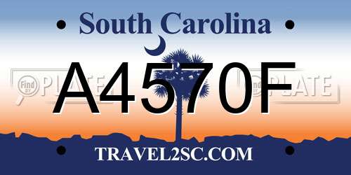 A4570F South Carolina License Plate