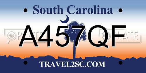 A457QF South Carolina License Plate
