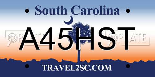A45HST South Carolina License Plate