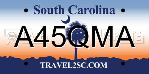 A45QMA South Carolina License Plate