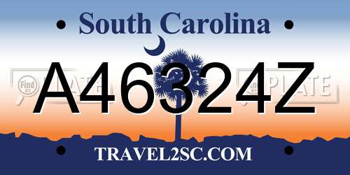 A46324Z South Carolina License Plate