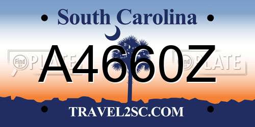 A4660Z South Carolina License Plate