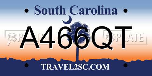 A466QT South Carolina License Plate