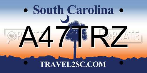 A47TRZ South Carolina License Plate