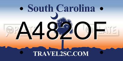 A482OF South Carolina License Plate