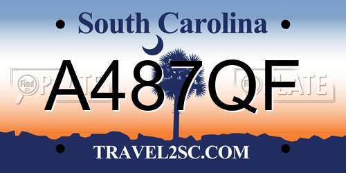 A487QF South Carolina License Plate