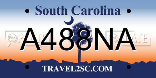 A488NA South Carolina License Plate