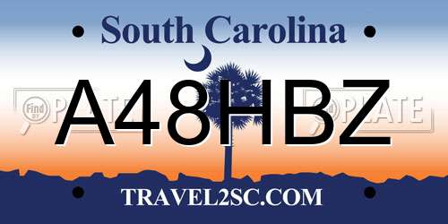 A48HBZ South Carolina License Plate