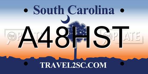 A48HST South Carolina License Plate
