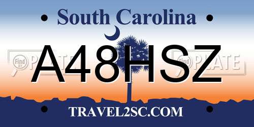 A48HSZ South Carolina License Plate