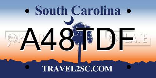 A48TDF South Carolina License Plate