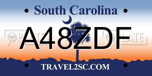 A48ZDF South Carolina License Plate