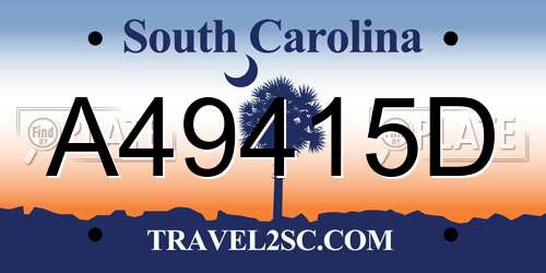 A49415D South Carolina License Plate
