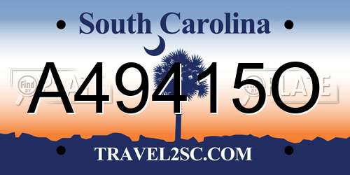 A49415O South Carolina License Plate