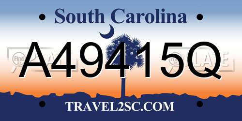 A49415Q South Carolina License Plate