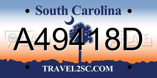 A49418D South Carolina License Plate