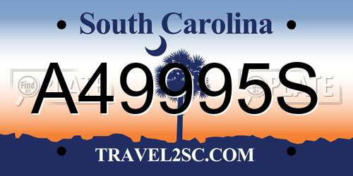 A49995S South Carolina License Plate