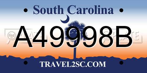 A49998B South Carolina License Plate