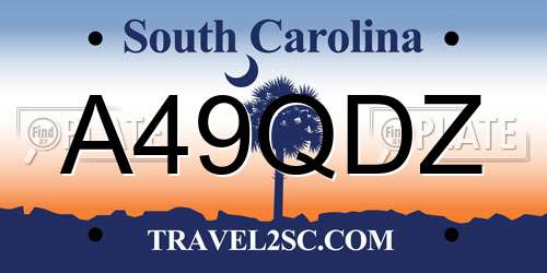 A49QDZ South Carolina License Plate