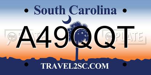 A49QQT South Carolina License Plate