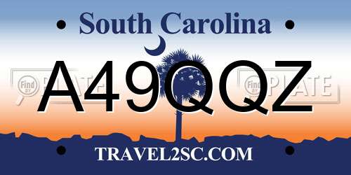 A49QQZ South Carolina License Plate