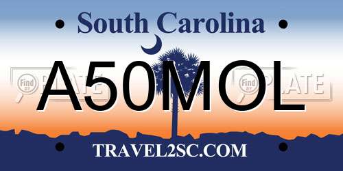 A50MOL South Carolina License Plate