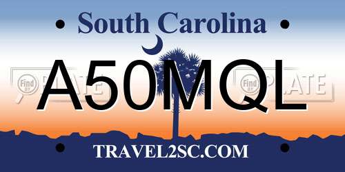 A50MQL South Carolina License Plate