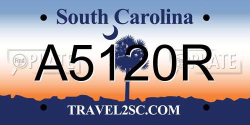 A5120R South Carolina License Plate