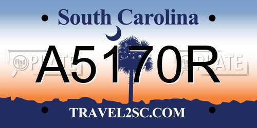 A5170R South Carolina License Plate