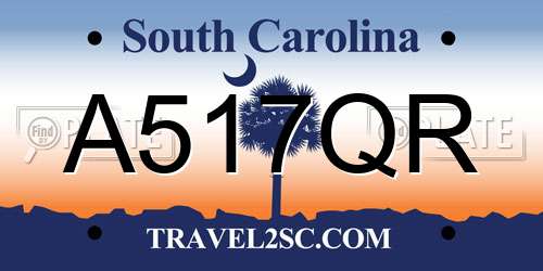 A517QR South Carolina License Plate