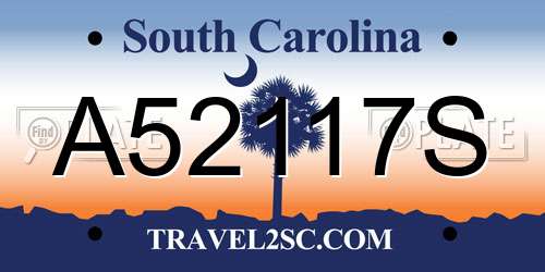A52117S South Carolina License Plate