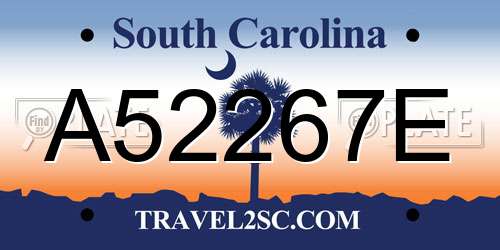 A52267E South Carolina License Plate