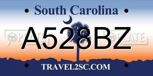A528BZ South Carolina License Plate