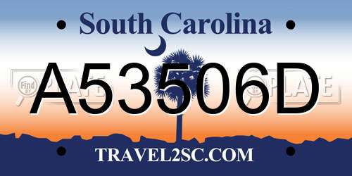 A53506D South Carolina License Plate