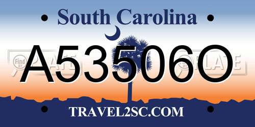 A53506O South Carolina License Plate