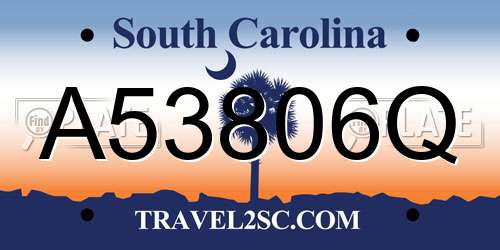 A53806Q South Carolina License Plate