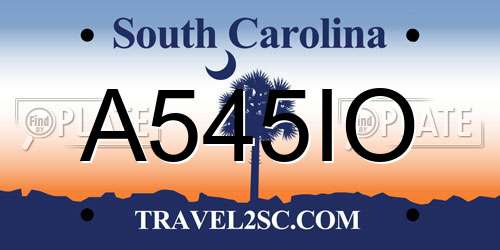 A545IO South Carolina License Plate