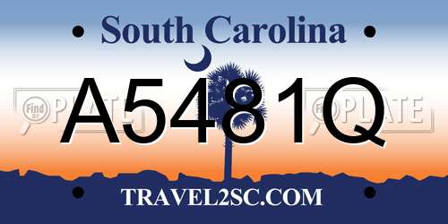 A5481Q South Carolina License Plate