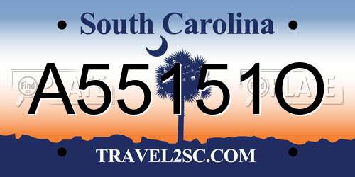 A55151O South Carolina License Plate