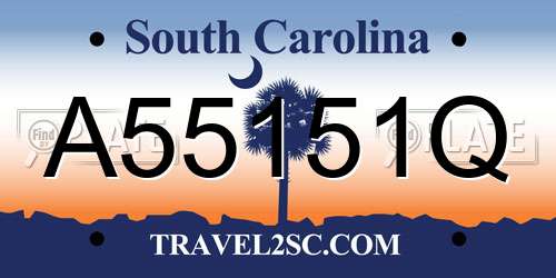 A55151Q South Carolina License Plate