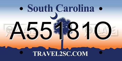 A55181O South Carolina License Plate