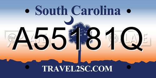 A55181Q South Carolina License Plate