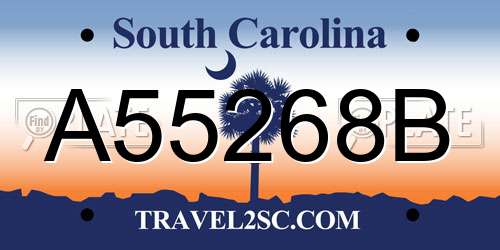 A55268B South Carolina License Plate