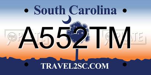A552TM South Carolina License Plate